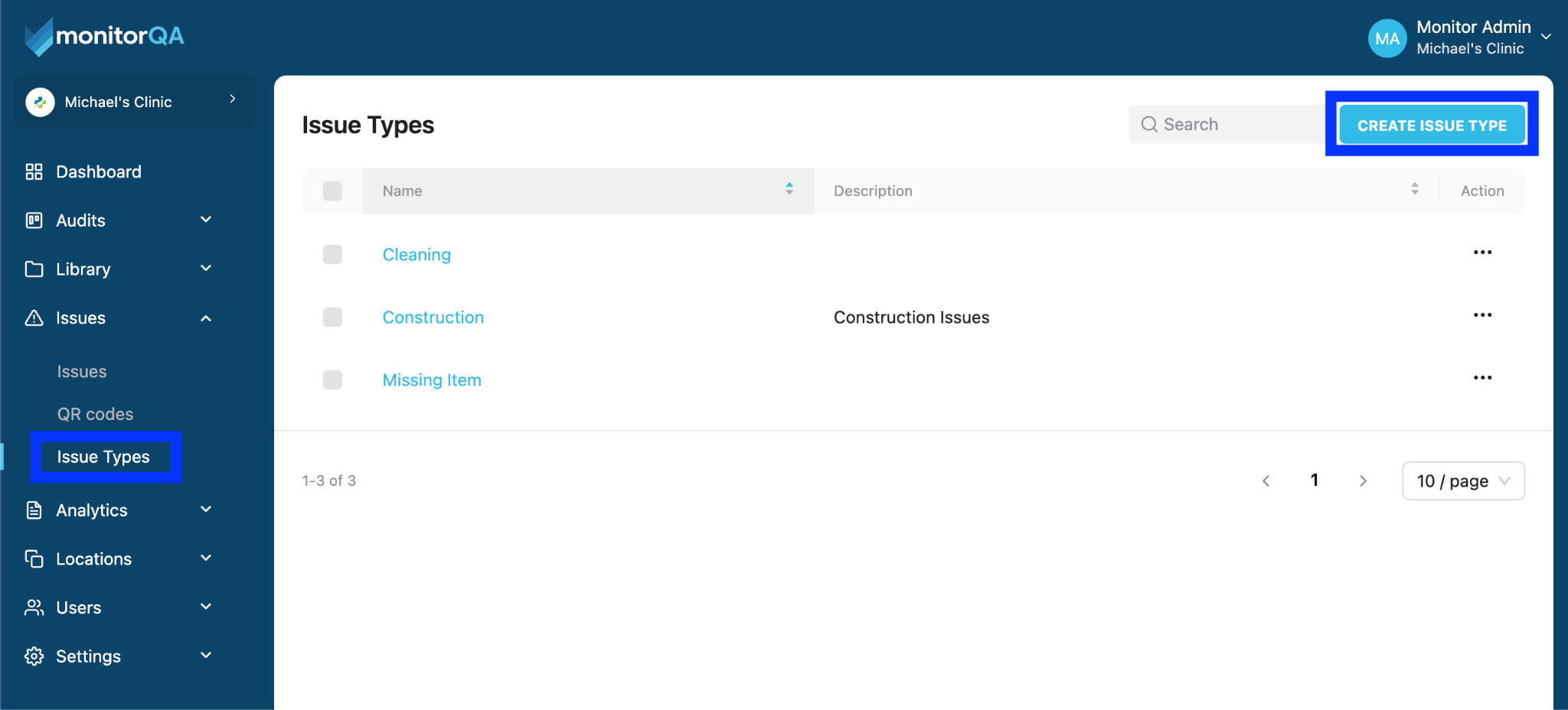 Create an issue type