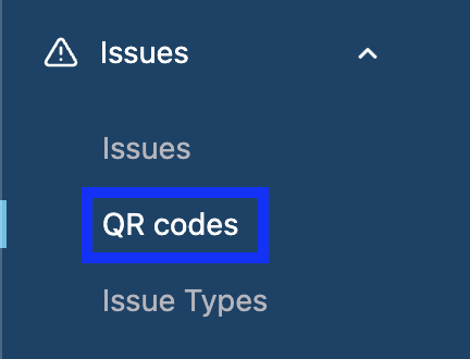 QR Code linked to the corresponding Issue Type