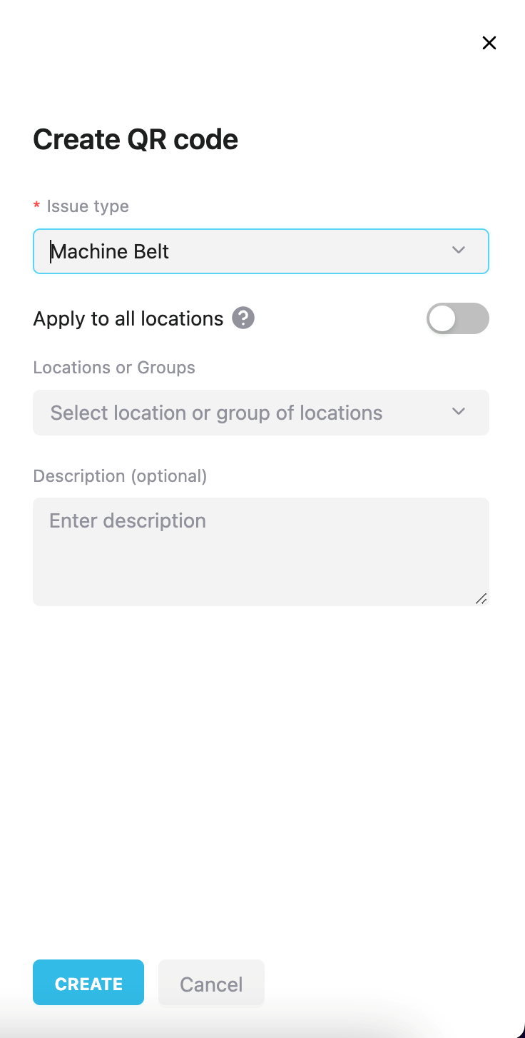 Generate QR code for issue tracking